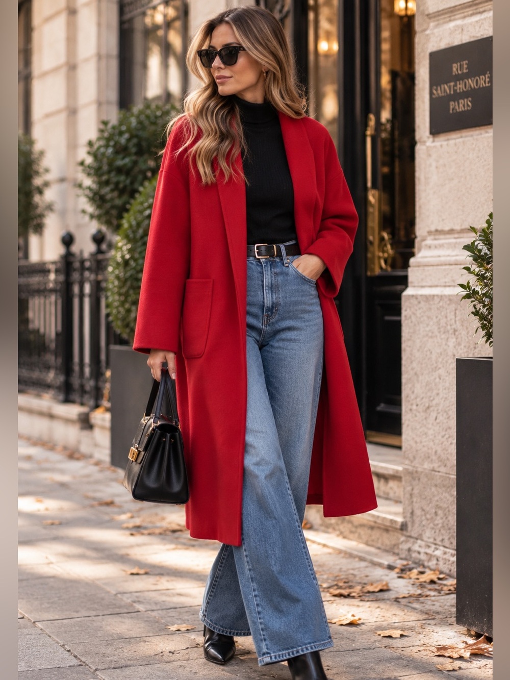 ShopEvelynne Red Open-Front Women's Coat